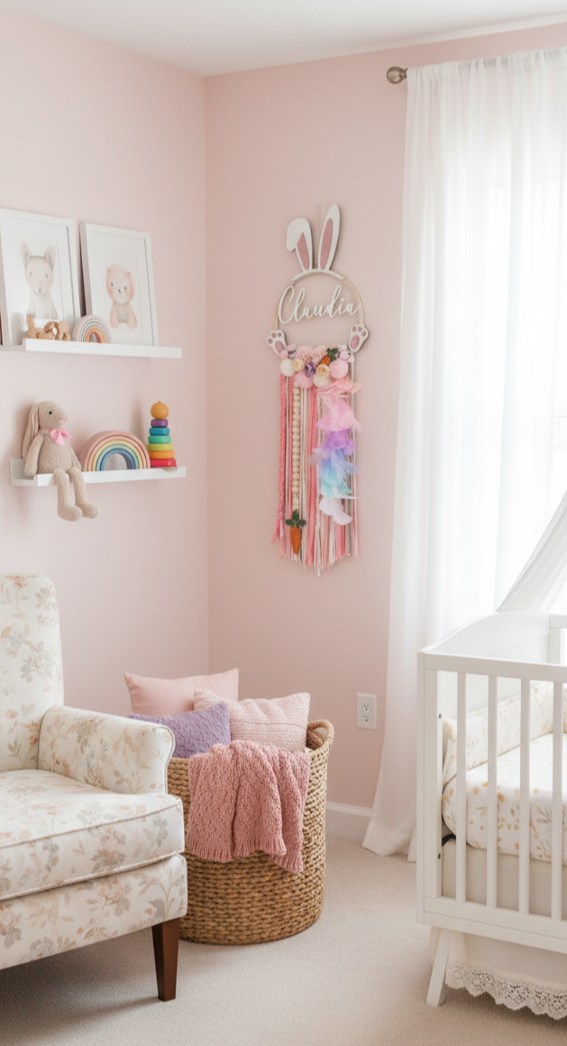 Atrapasueños Conejita- Hecho a mano